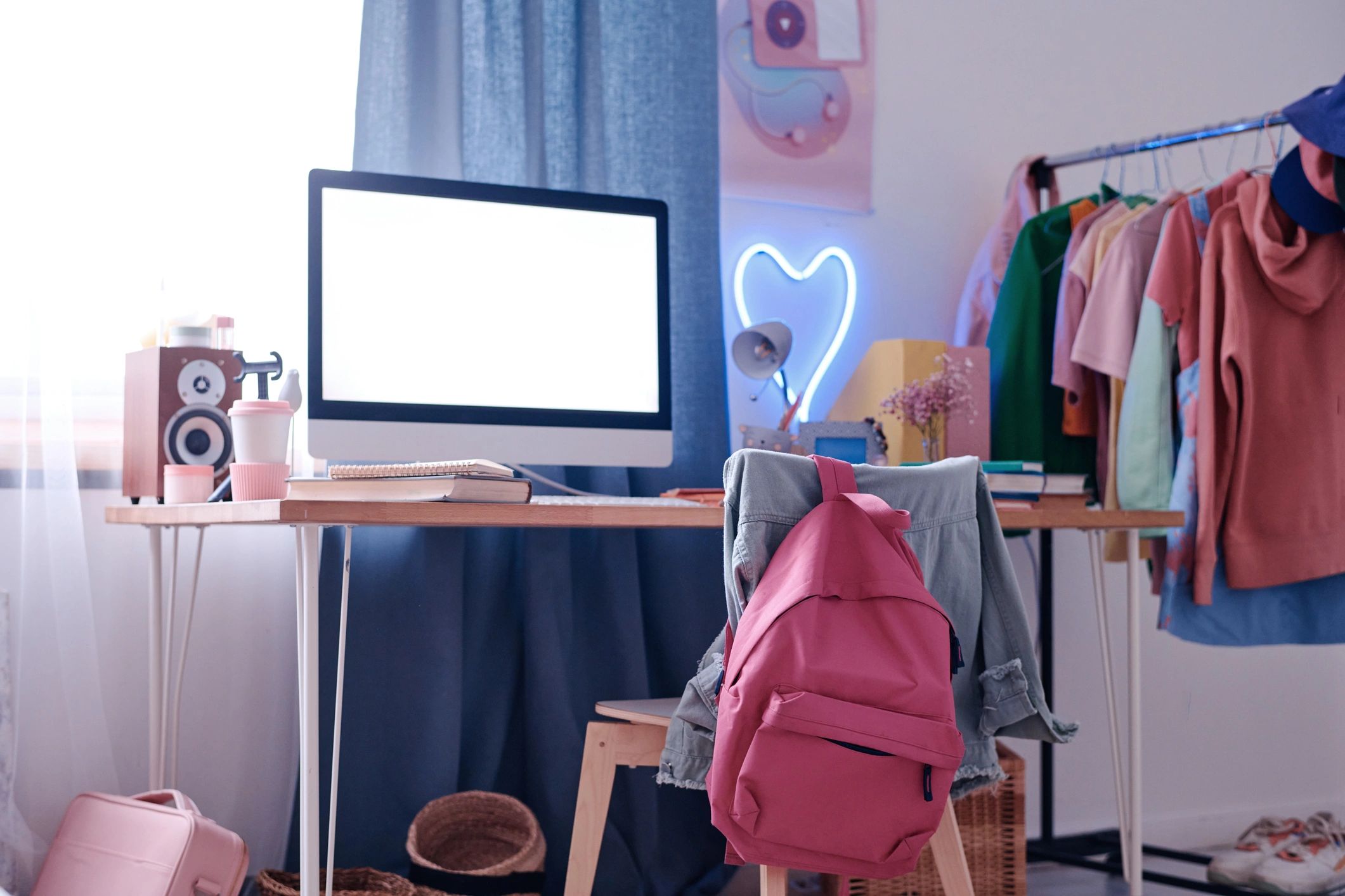 Modern workspace with computer for web design projects
